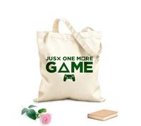 AILOONG Polyester Cotton Hand bags game Phrase JustOne More Game Joystick 340g/m² thick fabric Uses as a makeup bag