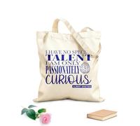 AILOONG Polyester Cotton Hand bags I Have no Special Talents. I am only Passionately Curious. Albert Einstein 340g/m² thick fabric Uses as a makeup bag