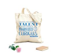 AILOONG Polyester Cotton Hand bags I Have no Special Talents. I am only Passionately Curious. Albert Einstein 340g/m² thick fabric Uses as a makeup bag