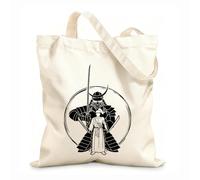 AILOONG Polyester Cotton Hand bags Japan Samurai With Swords Warrior Fighter 12 oz thick fabric Uses as a makeup bag 35x40cm Large