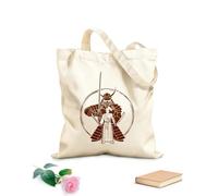 AILOONG Polyester Cotton Hand bags Japan Samurai With Swords Warrior Fighter 340g/m² thick fabric Uses as a makeup bag