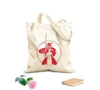 AILOONG Polyester Cotton Hand bags Japan Samurai With Swords Warrior Fighter 340g/m² thick fabric Uses as a makeup bag