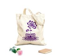 AILOONG Polyester Cotton Hand bags Lotus Flower Beautiful Buddhism 340g/m² thick fabric Uses as a makeup bag