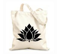 AILOONG Polyester Cotton Hand bags Lotus Flower Bud Yoga Buddhism 12 oz thick fabric Uses as a makeup bag 31x36cm Medium