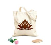 AILOONG Polyester Cotton Hand bags Lotus Flower Bud Yoga Buddhism 340g/m² thick fabric Uses as a makeup bag