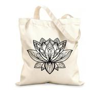AILOONG Polyester Cotton Hand bags Lotus Flower Buddhism Yoga Studio Meditate 12 oz thick fabric Uses as a makeup bag 35x40cm Large