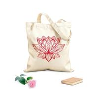 AILOONG Polyester Cotton Hand bags Lotus Flower Buddhism Yoga Studio Meditate 340g/m² thick fabric Uses as a makeup bag