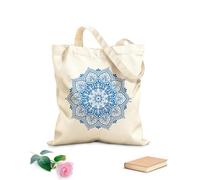 AILOONG Polyester Cotton Hand bags Meditation Yoga Circle Mandala Flower Ornament 340g/m² thick fabric Uses as a makeup bag