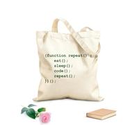 AILOONG Polyester Cotton Hand bags Programmer Coder Lifestyle G ode 340g/m² thick fabric Uses as a makeup bag