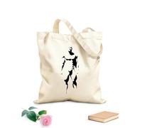 AILOONG Polyester Cotton Hand bags Silhouette Man Sculpture Body Muscle 12 oz thick fabric Uses as a makeup bag 25x30cm Small