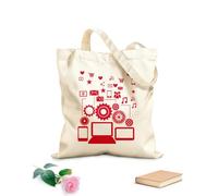 AILOONG Polyester Cotton Hand bags Social Network Communication Gadgets 340g/m² thick fabric Uses as a makeup bag