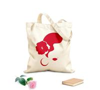 AILOONG Polyester Cotton Hand bags Spanish Dancer Woman Face Flower Flamenco Dance 340g/m² thick fabric Uses as a makeup bag