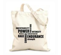AILOONG Polyester Cotton Hand bags Sport Motivation Words Power Endurance Rage Strenght 12 oz thick fabric Uses as a makeup bag 31x36cm Medium