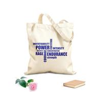 AILOONG Polyester Cotton Hand bags Sport Motivation Words Power Endurance Rage Strenght 340g/m² thick fabric Uses as a makeup bag