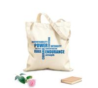 AILOONG Polyester Cotton Hand bags Sport Motivation Words Power Endurance Rage Strenght 340g/m² thick fabric Uses as a makeup bag