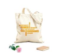 AILOONG Polyester Cotton Hand bags Sport Motivation Words Power Endurance Rage Strenght 340g/m² thick fabric Uses as a makeup bag