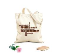 AILOONG Polyester Cotton Hand bags Sport Motivation Words Power Endurance Rage Strenght 340g/m² thick fabric Uses as a makeup bag