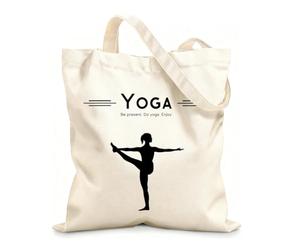 AILOONG Polyester Cotton Hand bags Sport Yoga Pose Relaxation Zen Meditation India 12 oz thick fabric Uses as a makeup bag 25x30cm Small
