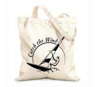 AILOONG Polyester Cotton Hand bags Sports Catch The Wind Surf Wave Title 12 oz thick fabric Uses as a makeup bag 25x30cm Small