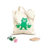AILOONG Polyester Cotton Hand bags Strong Cat Silhouette Lifting Weights Deadlifting Gymnastics Logo 340g/m² thick fabric Uses as a makeup bag