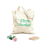AILOONG Polyester Cotton Hand bags There is Always Something to Be Thankful for 340g/m² thick fabric Uses as a makeup bag