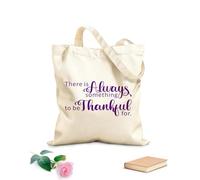 AILOONG Polyester Cotton Hand bags There is Always Something to Be Thankful for 340g/m² thick fabric Uses as a makeup bag