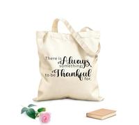 AILOONG Polyester Cotton Hand bags There is Always Something to Be Thankful for 340g/m² thick fabric Uses as a makeup bag