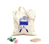 AILOONG Polyester Cotton Hand bags Virtual Reality VR Headset Girl 340g/m² thick fabric Uses as a makeup bag