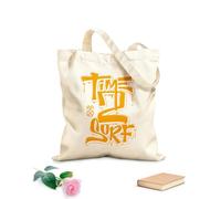 AILOONG Polyester Cotton Hand bags Words Lettering Surfing Sport Time To Surf 340g/m² thick fabric Uses as a makeup bag