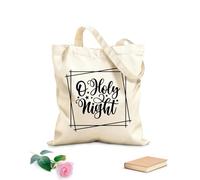 AILOONG Polyester Cotton Shopping Bags 12 oz thick fabric O Holy Night Inspirational Quotes Reusable 31x36cm Medium