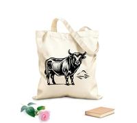 AILOONG Polyester Cotton Shopping Bags 12 oz thick fabric Perfect Pair Beef And Wine Pairing Guide Reusable 25x30cm Small