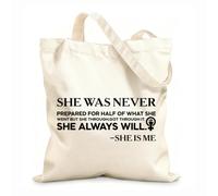 AILOONG Polyester Cotton Shopping Bags 12 oz thick fabric She Was Never Prepared Reusable 25x30cm Small