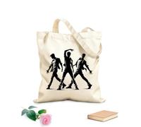 AILOONG Polyester Cotton Shopping Bags 12 oz thick fabric Silhouette Group Of Male Dancer Concept Reusable 35x40cm Large