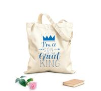 AILOONG Polyester Cotton Shopping Bags 340g/m² thick fabric Hand Lettering I M A Daughter Son Great Reusable