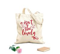 AILOONG Polyester Cotton Shopping Bags 340g/m² thick fabric Isnt She Lovely Inspirational Quotes Reusable