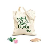 AILOONG Polyester Cotton Shopping Bags 340g/m² thick fabric Isnt She Lovely Inspirational Quotes Reusable