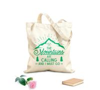 AILOONG Polyester Cotton Shopping Bags 340g/m² thick fabric Mountains Are Calling Poster Reusable