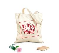 AILOONG Polyester Cotton Shopping Bags 340g/m² thick fabric O Holy Night Inspirational Quotes Reusable