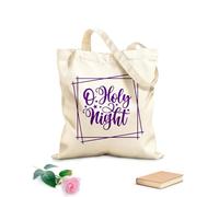 AILOONG Polyester Cotton Shopping Bags 340g/m² thick fabric O Holy Night Inspirational Quotes Reusable