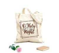 AILOONG Polyester Cotton Shopping Bags 340g/m² thick fabric O Holy Night Inspirational Quotes Reusable