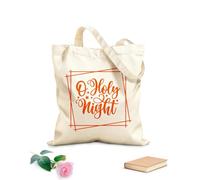 AILOONG Polyester Cotton Shopping Bags 340g/m² thick fabric O Holy Night Inspirational Quotes Reusable