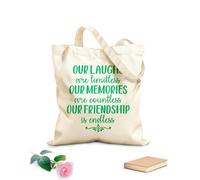 AILOONG Polyester Cotton Shopping Bags 340g/m² thick fabric Our Laughs Are Limitless Inspirational Quotes Reusable