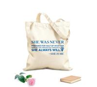 AILOONG Polyester Cotton Shopping Bags 340g/m² thick fabric She Was Never Prepared Reusable