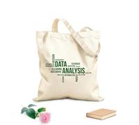 AILOONG Polyester Cotton Shopping Bags 340g/m² thick fabric Word Cloud Data Analysis Reusable
