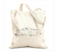 AILOONG Polyester Cotton Shopping Bags Design Concept Of Word English Website Banner 12 oz thick fabric Reusable 25x30cm Small