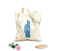 AILOONG Polyester Cotton Shopping Bags Element Yoga Mudra Hands 340g/m² thick fabric Reusable