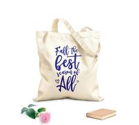 AILOONG Polyester Cotton Shopping Bags Fall The Best Season Of All Inspirational Quotes 340g/m² thick fabric Reusable