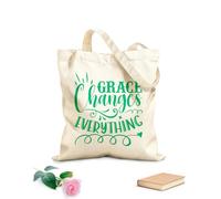 AILOONG Polyester Cotton Shopping Bags Grace Changes Everything 340g/m² thick fabric Reusable