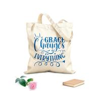 AILOONG Polyester Cotton Shopping Bags Grace Changes Everything 340g/m² thick fabric Reusable