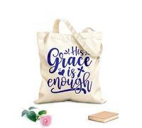 AILOONG Polyester Cotton Shopping Bags His Grace Is Enough 340g/m² thick fabric Reusable